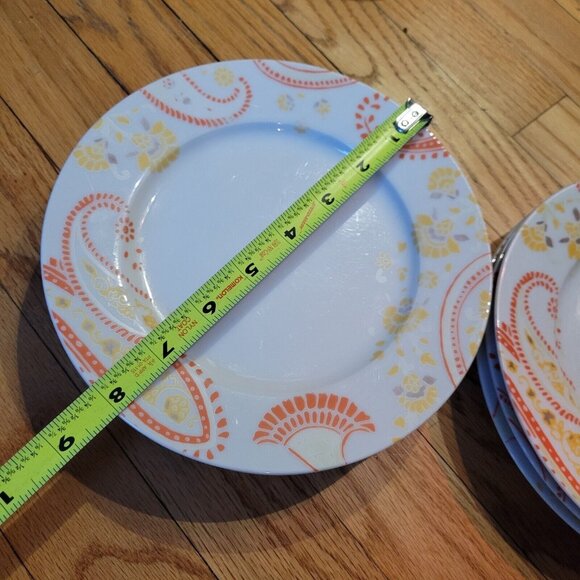 Lot of 4 Rachael Ray PAISLEY K014 Porcelain Salad Side Dessert Plates - Picture 5 of 5